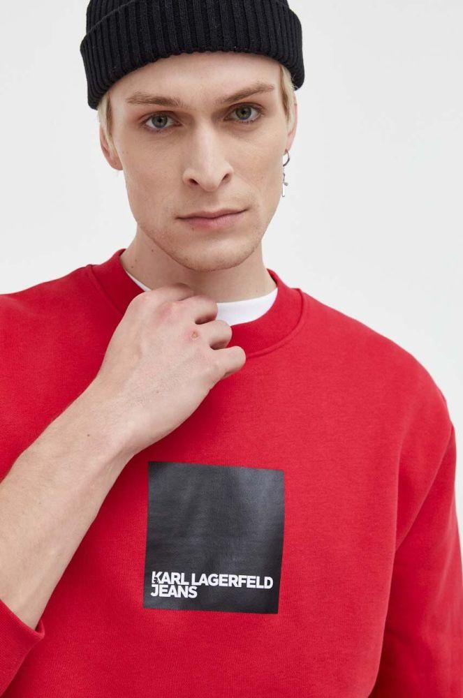 Кофта Karl Lagerfeld Jeans чоловіча колір червоний з принтом