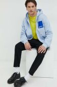Кофта Karl Lagerfeld Jeans чоловіча з капюшоном з принтом колір блакитний