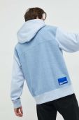 Кофта Karl Lagerfeld Jeans чоловіча з капюшоном з принтом колір блакитний