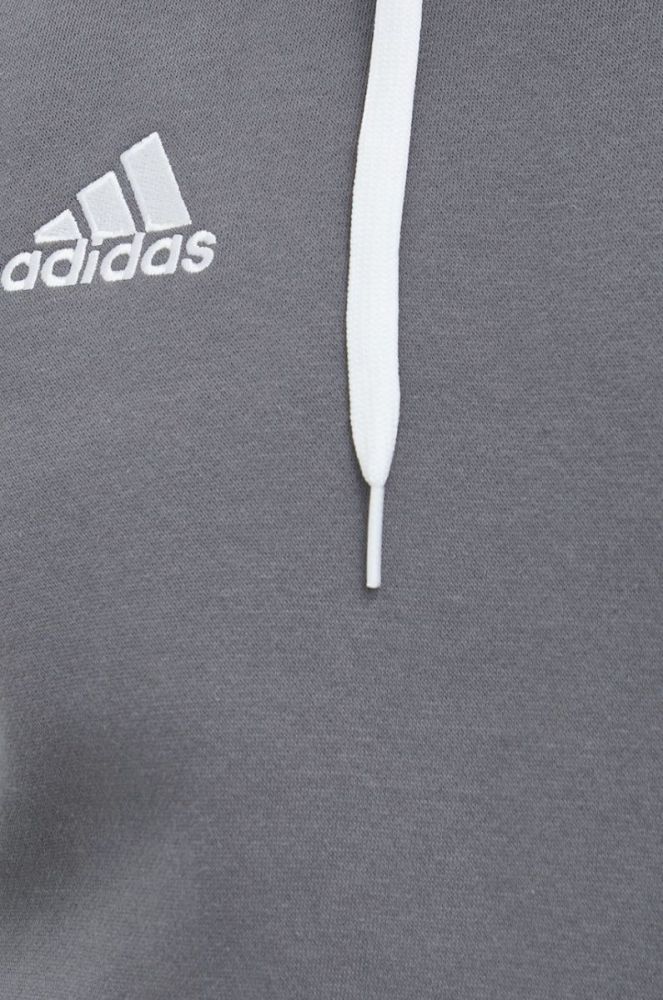 Кофта adidas Performance чоловіча колір сірий з капюшоном однотонна фото 5