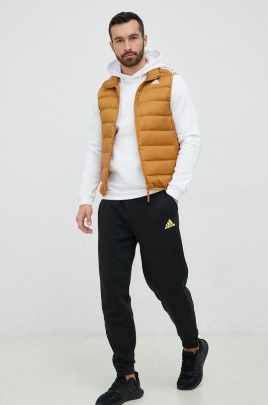 Кофта adidas Performance чоловіча колір білий з капюшоном однотонна фото 2