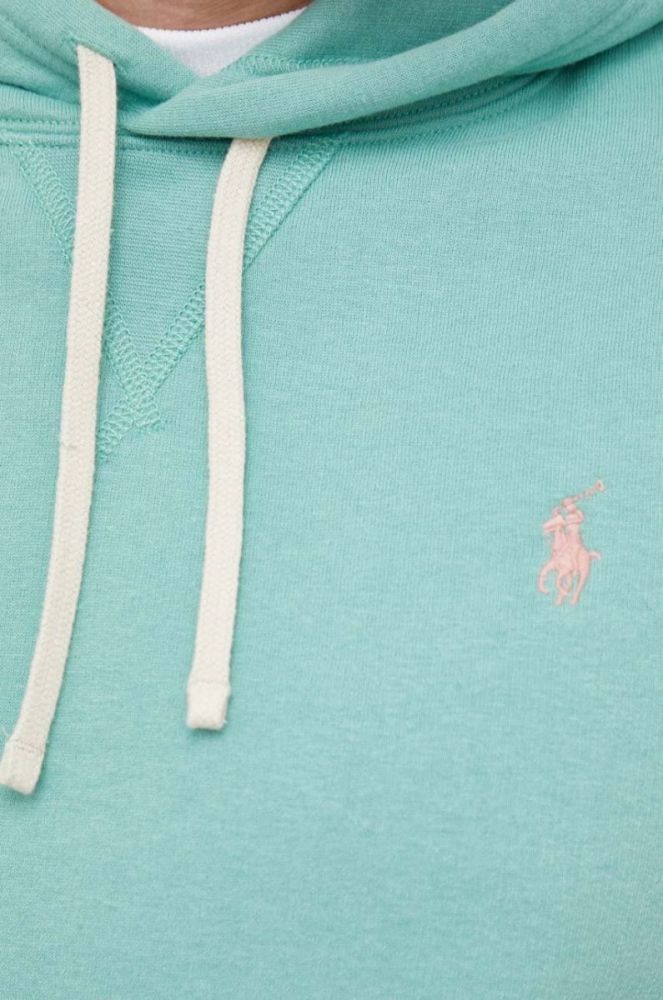 Кофта Polo Ralph Lauren чоловіча колір зелений з капюшоном однотонна (3256615) фото 5