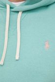 Кофта Polo Ralph Lauren чоловіча колір зелений з капюшоном однотонна (3256615)
