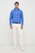Кофта Polo Ralph Lauren чоловіча з капюшоном однотонна колір блакитний (2862226)