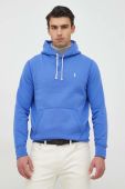 Кофта Polo Ralph Lauren чоловіча з капюшоном однотонна колір блакитний (2862226)