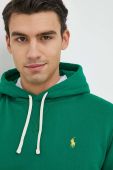 Кофта Polo Ralph Lauren чоловіча колір зелений з капюшоном однотонна (2862221)