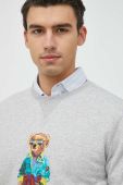 Кофта Polo Ralph Lauren чоловіча колір сірий з принтом