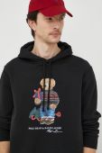 Кофта Polo Ralph Lauren чоловіча колір чорний з капюшоном з принтом (3478679)