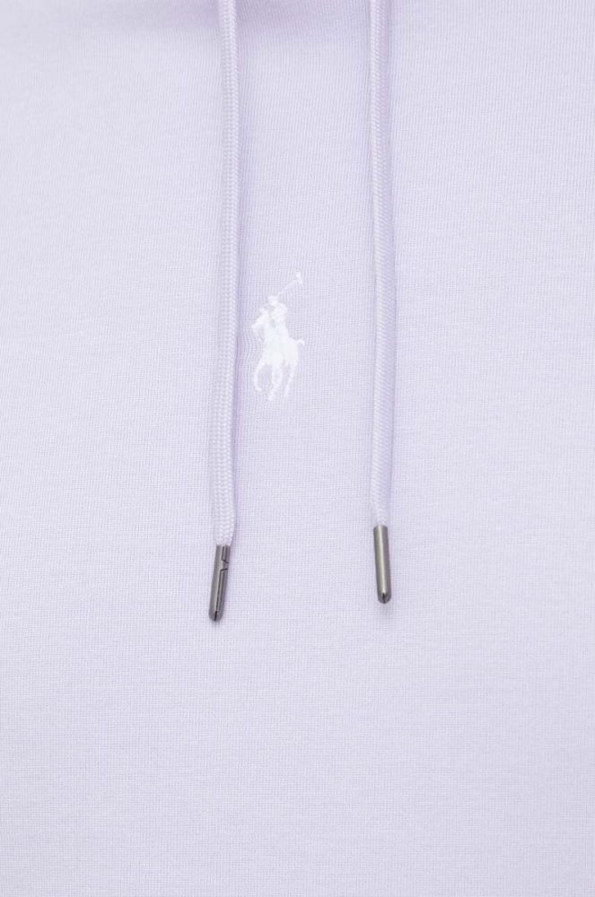 Кофта Polo Ralph Lauren чоловіча колір фіолетовий з капюшоном однотонна (3256625) фото 5