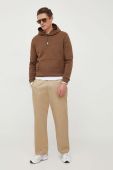 Кофта Polo Ralph Lauren чоловіча колір коричневий з капюшоном однотонна
