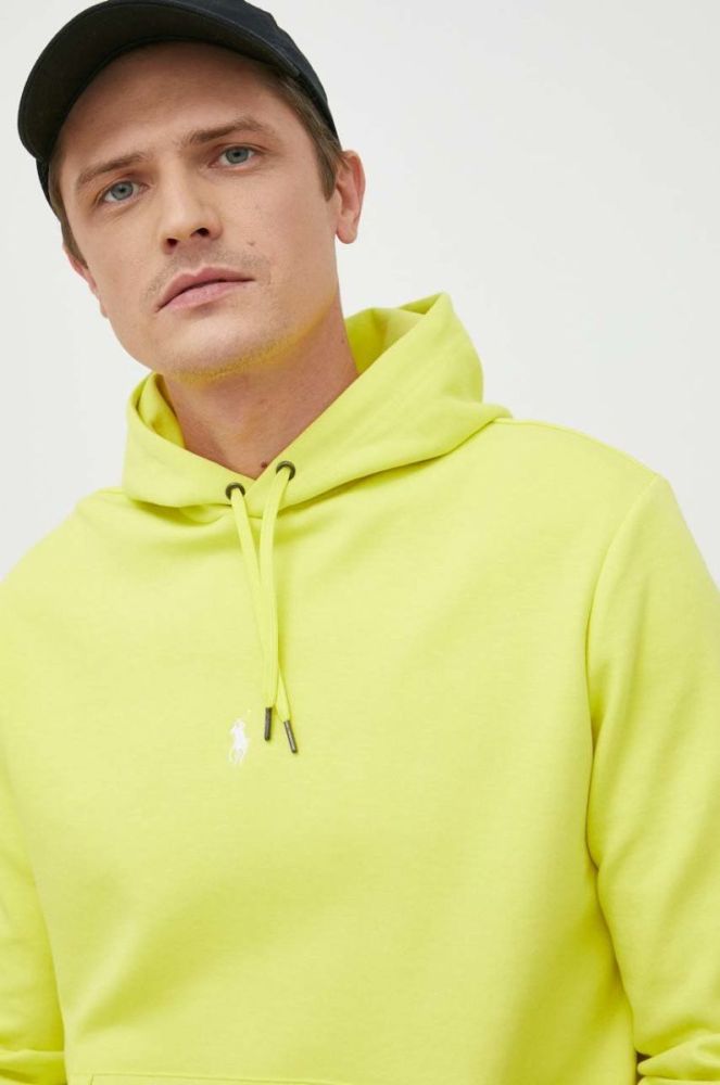 Кофта Polo Ralph Lauren чоловіча колір жовтий з капюшоном однотонна (2850721) фото 4