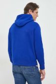 Кофта Polo Ralph Lauren чоловіча з капюшоном з аплікацією колір блакитний