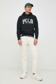 Кофта Polo Ralph Lauren чоловіча колір чорний з капюшоном з аплікацією (2850725)
