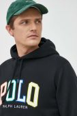 Кофта Polo Ralph Lauren чоловіча колір чорний з капюшоном з аплікацією (2850725)