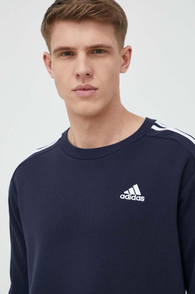 Бавовняна кофта adidas чоловіча колір синій візерунок фото 4