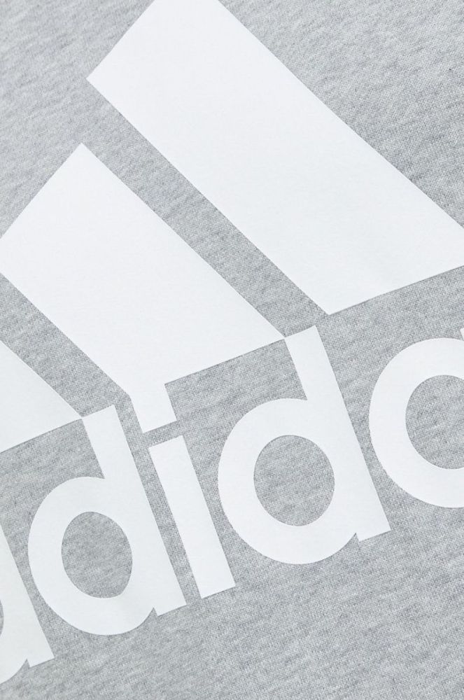 Бавовняна кофта adidas чоловіча колір сірий з принтом фото 5