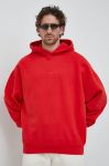 Бавовняна кофта Young Poets Society Danis чоловіча колір червоний з капюшоном однотонна