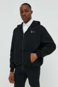 Кофта Karl Kani чоловіча колір чорний з капюшоном однотонна