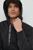 Кофта Michael Kors чоловіча колір чорний з капюшоном однотонна