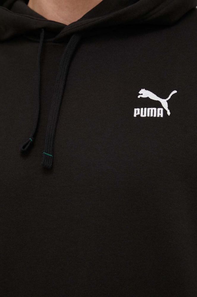 Бавовняна кофта Puma чоловіча колір чорний з капюшоном візерунок (3218587) фото 5