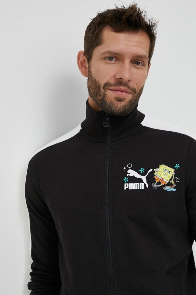 Бавовняна кофта Puma X SPONGEBOB чоловіча колір чорний з принтом фото 4