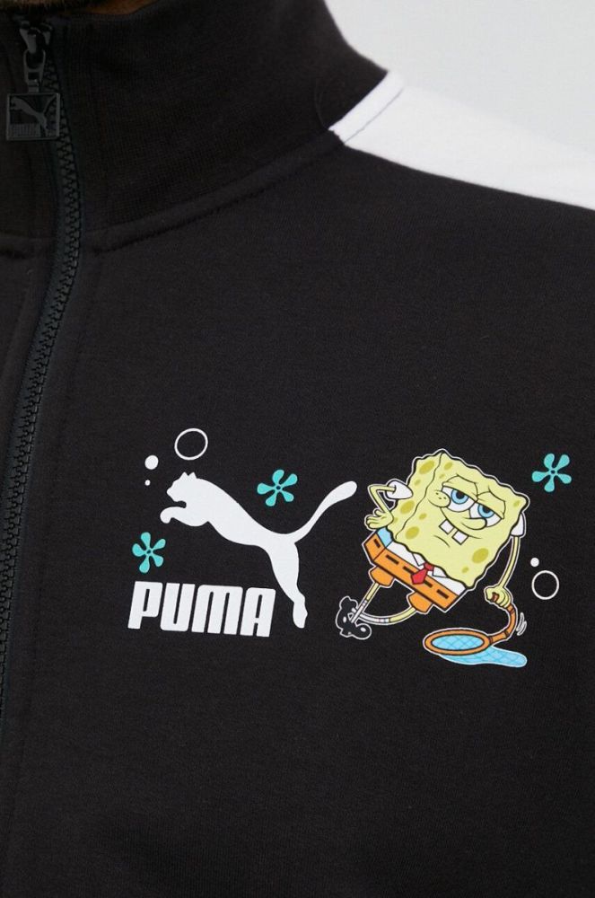 Бавовняна кофта Puma X SPONGEBOB чоловіча колір чорний з принтом фото 5