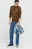 Кофта Jack & Jones JCOBLUR PANEL SWEAT CREW NECK FST чоловіча колір зелений з принтом 12225433