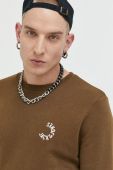 Кофта Jack & Jones JCOBLUR PANEL SWEAT CREW NECK FST чоловіча колір зелений з принтом 12225433