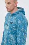 Бавовняна кофта Puma чоловіча з капюшоном візерунок колір блакитний