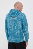 Бавовняна кофта Puma чоловіча з капюшоном візерунок колір блакитний