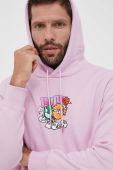 Бавовняна кофта Puma X 8ENJAMIN чоловіча колір рожевий з капюшоном з принтом