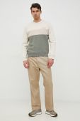 Бавовняна кофта Pepe Jeans Scott Crew чоловіча колір бежевий з аплікацією