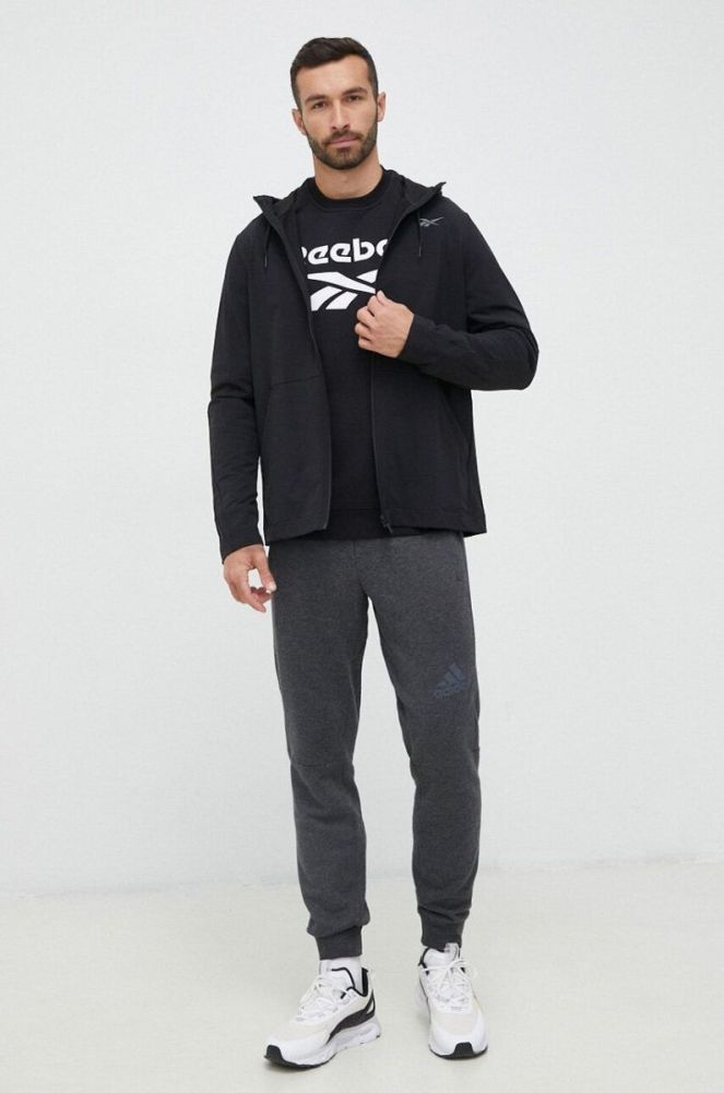Кофта Reebok чоловіча колір чорний з принтом (2995565) фото 2