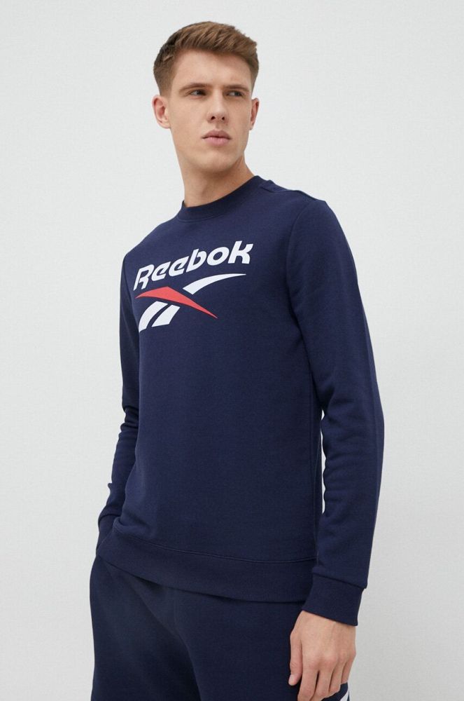 Кофта Reebok чоловіча колір синій з принтом (3008464)