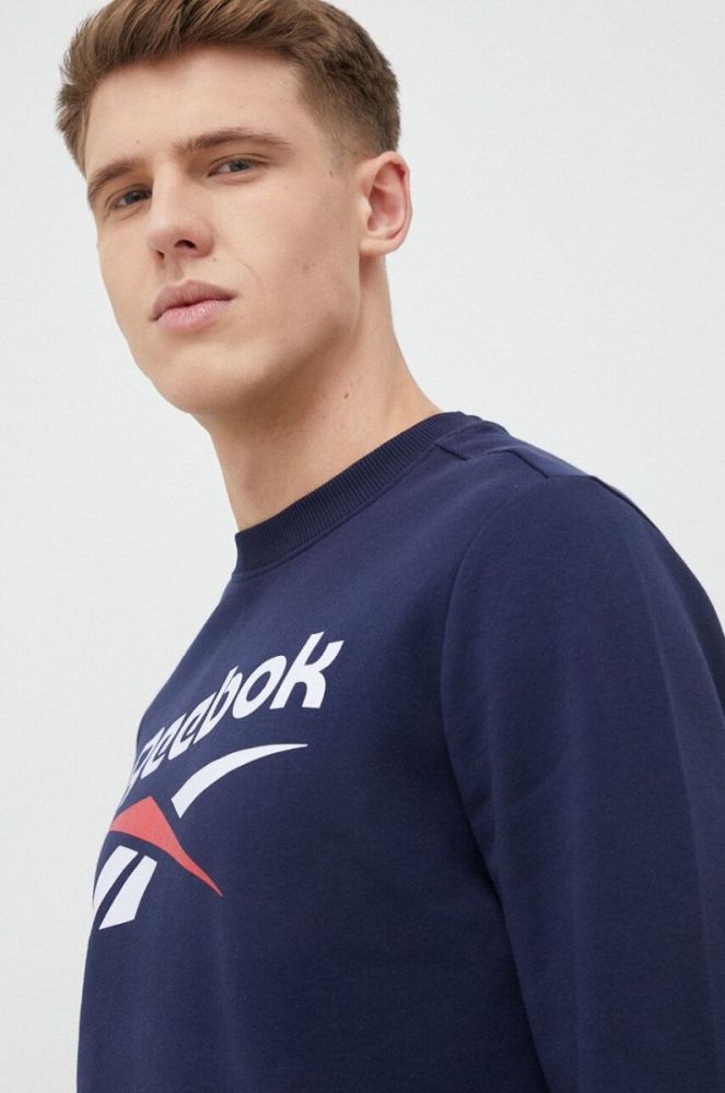 Кофта Reebok чоловіча колір синій з принтом (3008464) фото 4