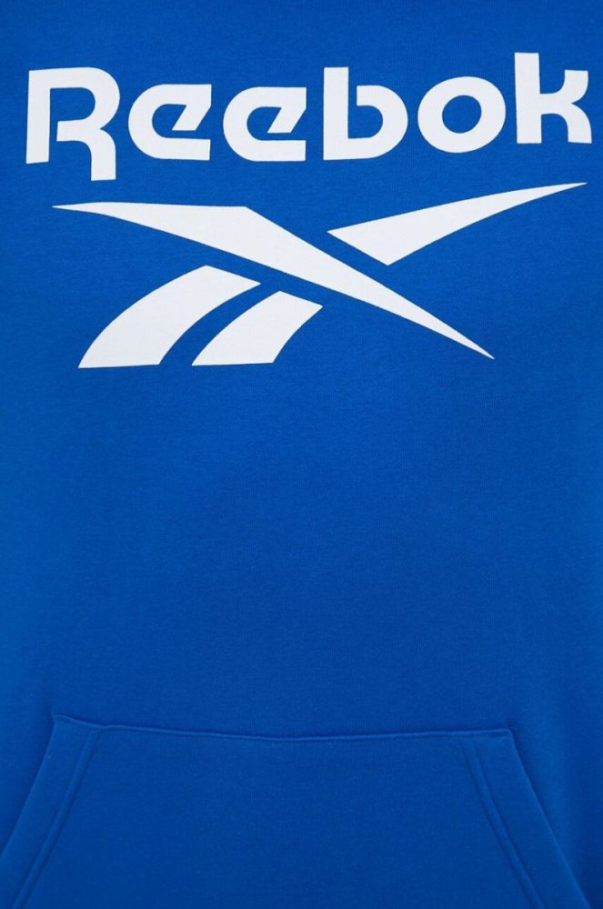 Кофта Reebok чоловіча з капюшоном з принтом колір блакитний фото 5
