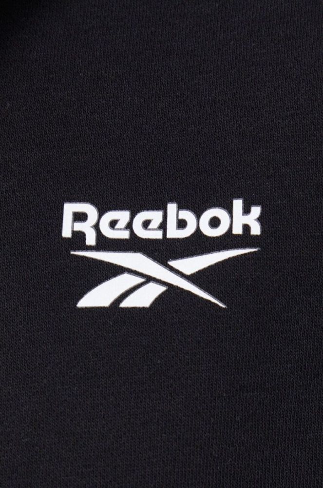 Кофта Reebok чоловіча колір чорний з капюшоном однотонна (3038955) фото 5