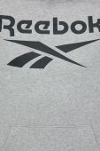 Кофта Reebok чоловіча колір сірий з капюшоном з принтом