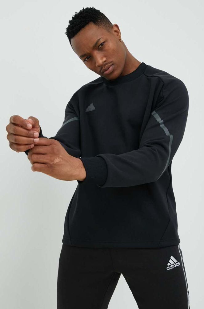 Кофта adidas чоловіча колір чорний однотонна (2957305)
