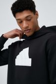 Кофта adidas чоловіча колір чорний з капюшоном з принтом (3112216)