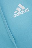 Кофта adidas чоловіча колір бірюзовий з капюшоном з аплікацією