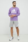 Бавовняна кофта adidas чоловіча колір фіолетовий з принтом