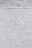 Бавовняна кофта adidas чоловіча колір сірий з капюшоном з принтом (3038959)