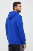 Бавовняна кофта adidas чоловіча з капюшоном з принтом колір блакитний