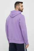 Бавовняна кофта adidas чоловіча колір фіолетовий з капюшоном з принтом