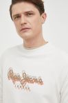 Бавовняна кофта Pepe Jeans Agamunt чоловіча колір бежевий з принтом Бавовняна кофта Pepe Jeans Agamunt чоловіча колір бежевий з принтом