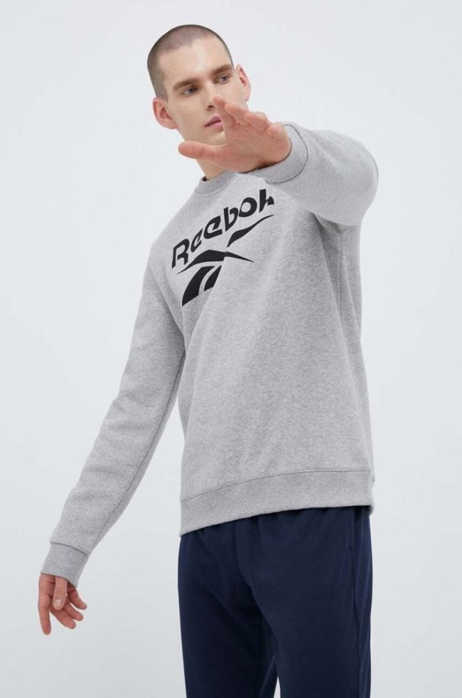 Кофта Reebok чоловіча колір сірий з принтом (3150417) фото 3