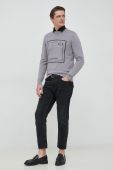 Светр з домішкою кашеміру Armani Exchange чоловічий колір сірий легкий