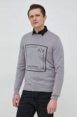 Светр з домішкою кашеміру Armani Exchange чоловічий колір сірий легкий