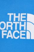 Бавовняна кофта The North Face чоловіча з капюшоном з аплікацією колір блакитний